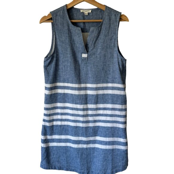 Beachlunchlounge Jaylene sleeveless Shift Dress Coastal Casual Summer Nautical - Picture 1 of 11